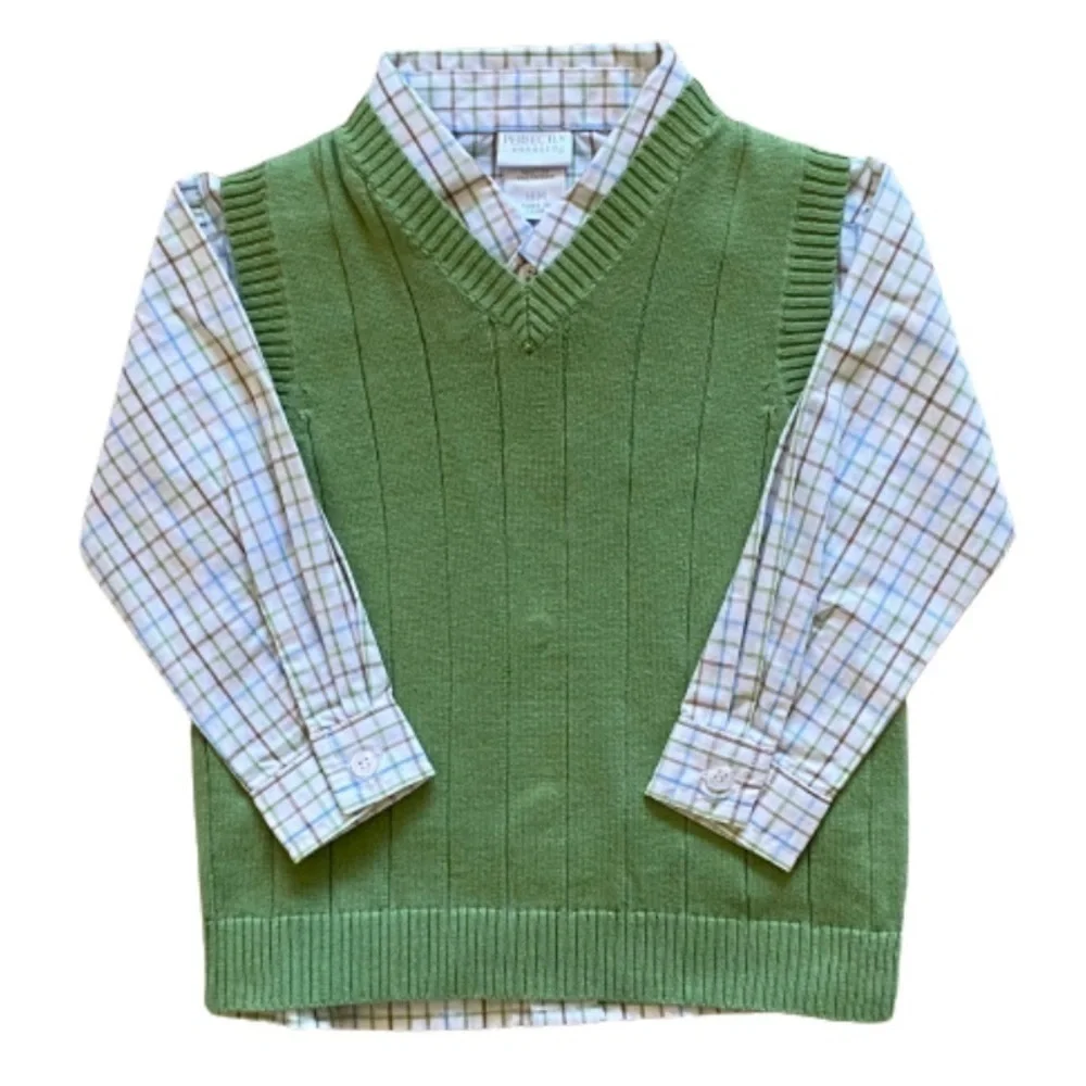 Perfectly Dressed Boys Plaid Shirt & Sweater Vest